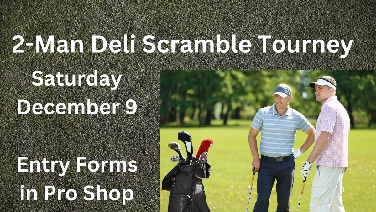 mesadelsolgolf1's tweet image. The 2-Man Deli Scramble Tourney is coming up soon on Saturday, December 9th. Get your entry forms in the Pro Shop or online @ playmesadelsol.com/events #mesadelsol #yumagolf