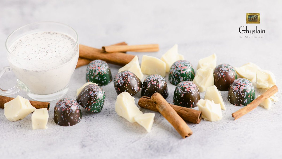 GhyslainGourmet's tweet photo. Ghyslain's Eggnog bonbon is a hand-painted dark chocolate shell filled with white chocolate ganache infused with whiskey, nutmeg and Marsala. It's featured in our Holiday Collection, available now: https://t.co/MfTA2ezFCJ https://t.co/bDfO8917SJ