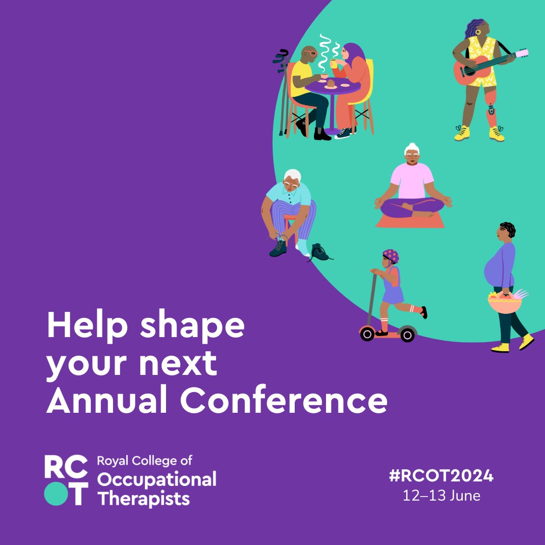 📢 Our 2024 Virtual Annual Conference will take place on Wednesday 12 June and Thursday 13 June! 🤩 Help us pick the themes for #RCOT2024: loom.ly/_gB6X0o 🗓️ You've got until 11.59pm on Sunday 10 December.