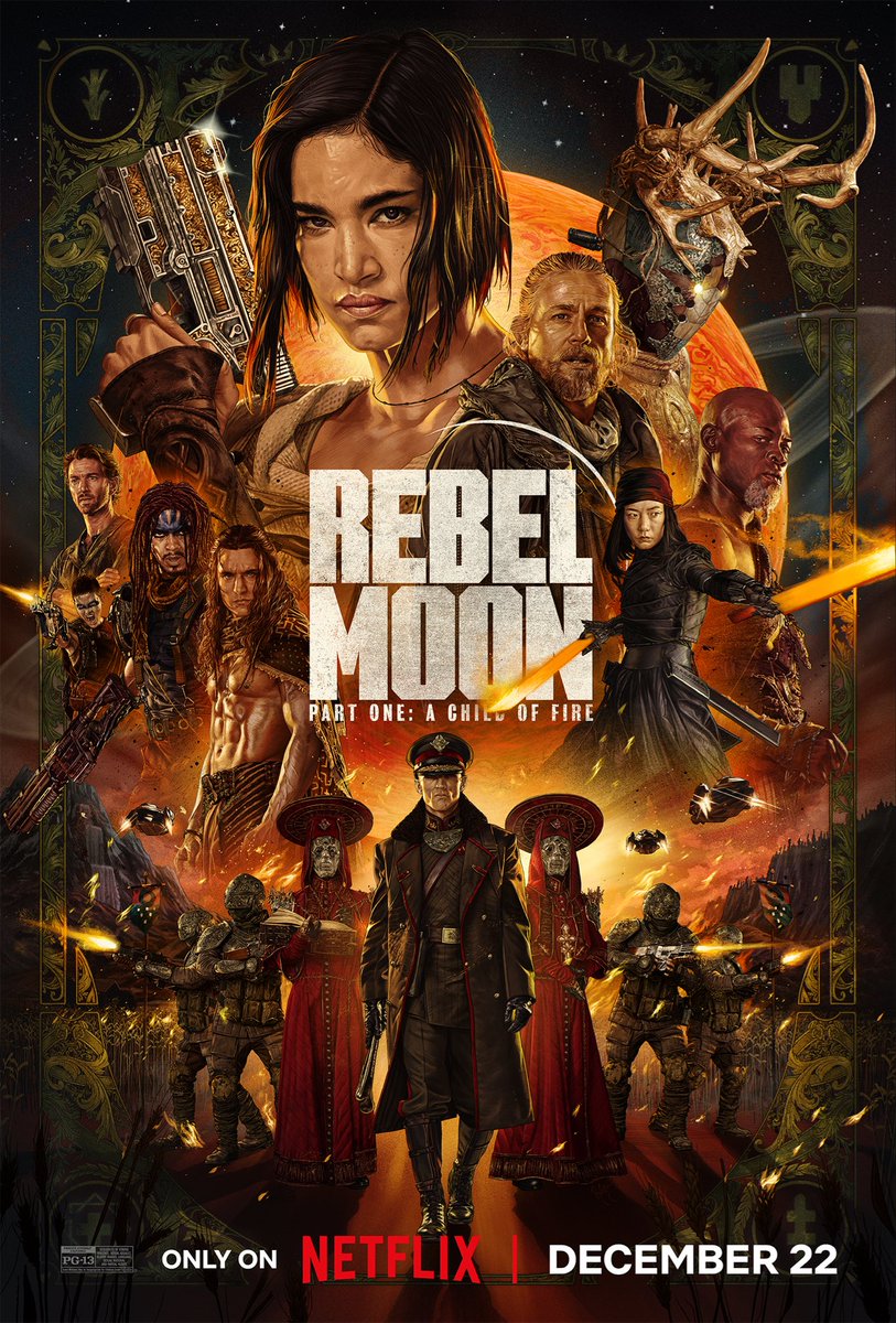 Oi Brasil! Excited to see you all at CCXP for the Rebel Moon panel today. You’ll be the first in the world to watch Part One: A Child of Fire and also the first to get your hands on this exclusive poster designed by @RuizBurgosArt. See you soon!