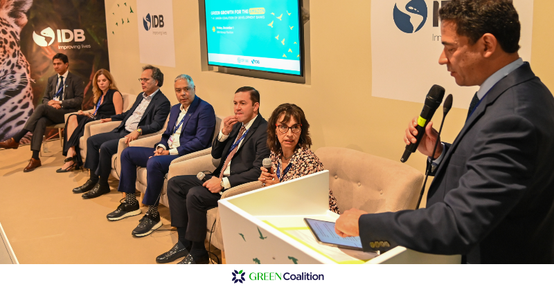 the_IDB's tweet photo. 📰 In addition to unveiling its action plan at #COP28, the Public Development Banks of the Green Coalition for the #Amazon announced their aspiration to mobilize between $10 billion and 20 billion to promote sustainable development in the #AmazonRegion.