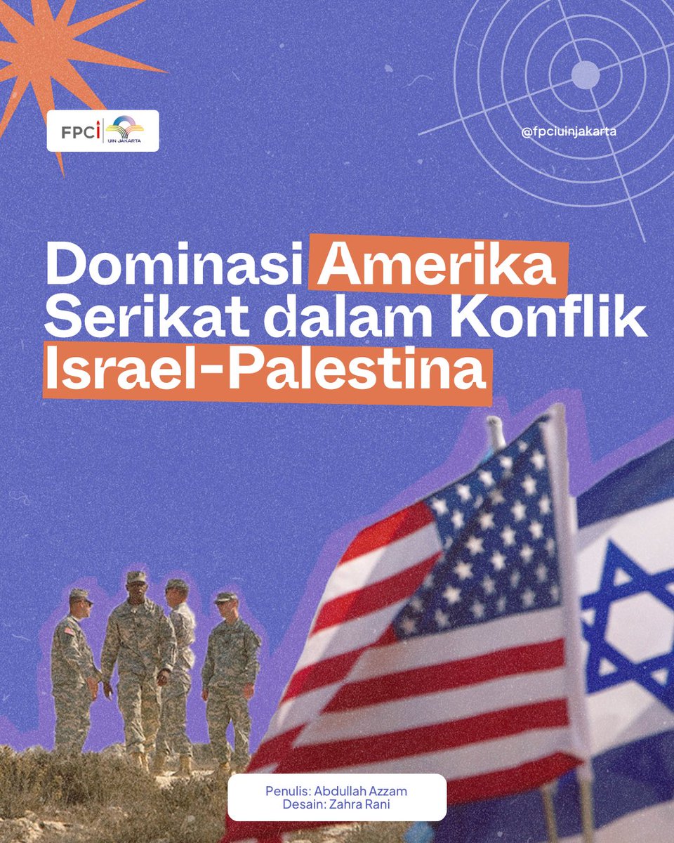 fpciuinjakarta's tweet photo. [Light 6: Dominasi Amerika Serikat dalam Konflik Israel-Palestina]

Halo, pals!🙌

Beberapa waktu yang lalu, kita sudah membahas kemanusiaan di Palestina selama mengalami penyerangan oleh Israel. Penyerangan Israel tidak lepas dari berbagai bantuan negara-negara lain. https://t.co/XUlY9k5Hfw