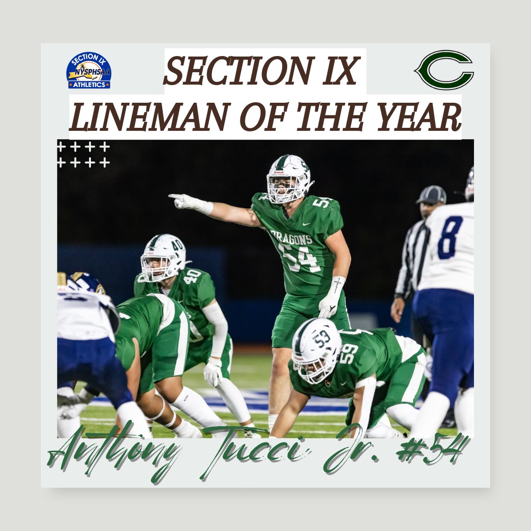 Congratulations to @AnthonyTucci33 on being named the Section IX Class A Lineman of the Year! 🪨🔨 #TheTeam