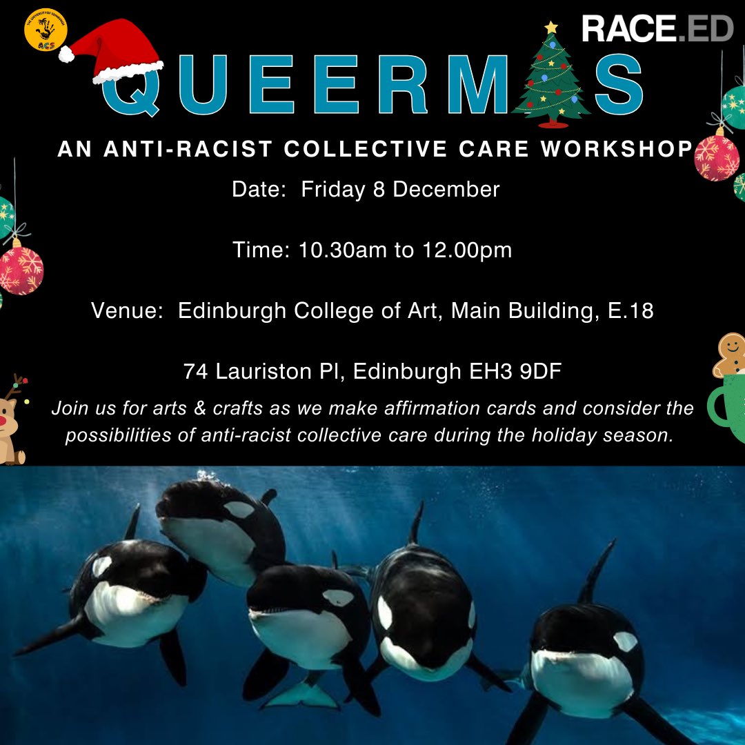 Upcoming event: In recognition of the fact that the Christmas period can often be incredibly isolating for many of us and especially for queer community, join us for Queermas: an anti-racist collective care workshop. Register: eventbrite.co.uk/e/queermas-an-…