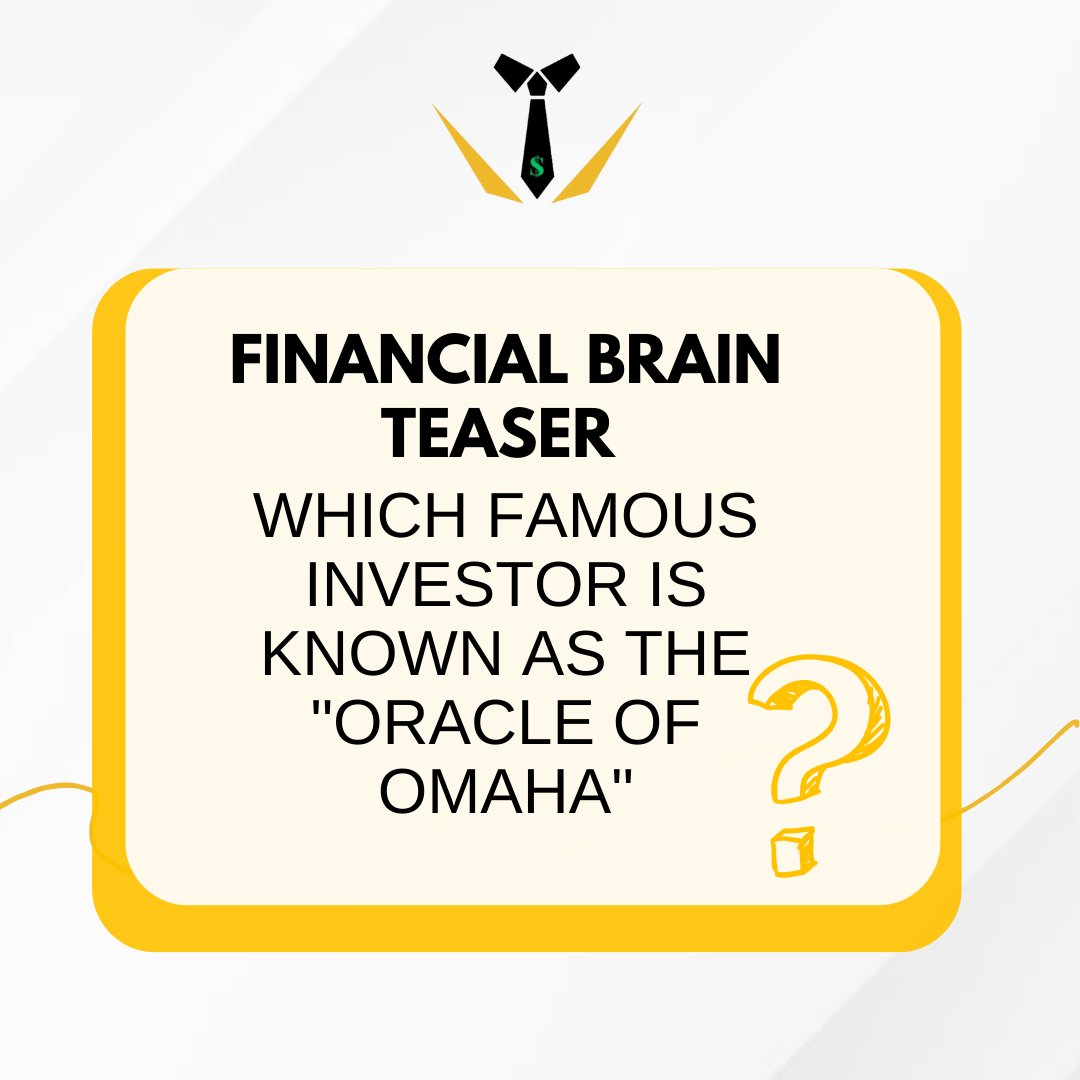 Trivia Tuesday: 🤔Financial Brain Teaser: Which famous investor is known as the 'Oracle of Omaha'? Test your financial knowledge! 

#HiringWealth #TriviaTuesday #InvestorInsights #FinanceGurus #KnowledgeTest