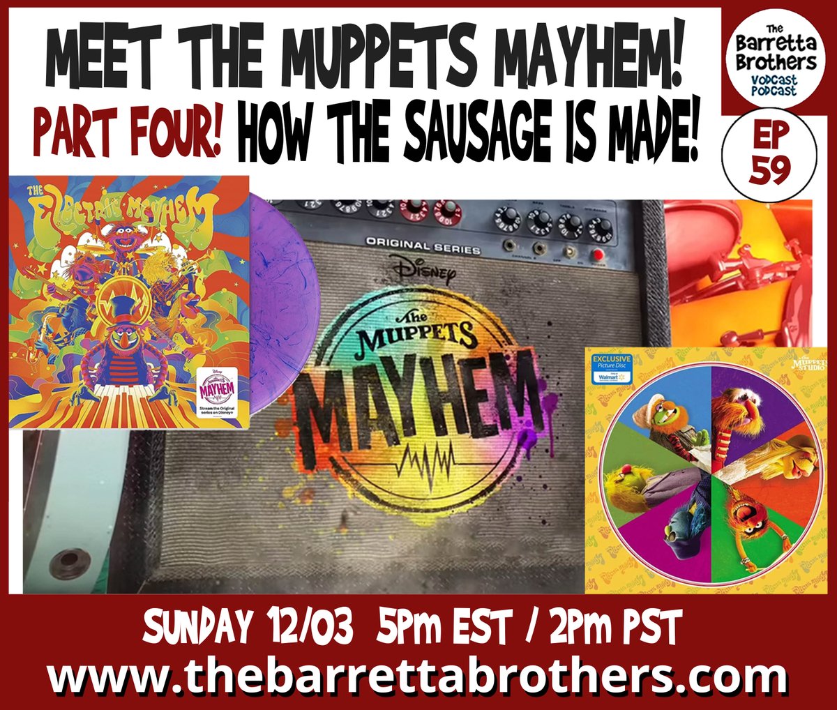 Episode Four! Meet the Muppets Mayhem: How the Sausage is Made!
Lots of great stories from extremely talented artists, directors, and more! Sunday 12/03. 5pmEST/2pmPST. Find the link at thebarrettabrothers.com or Follow this link: youtube.com/watch?v=nxV1eY… <a href="/billbarretta/">Bill Barretta</a>