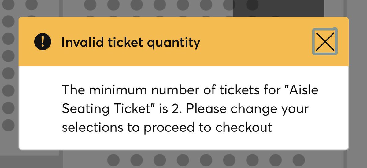 monfern0's tweet photo. @TicketmasterCS hey, I’m trying to purchase 2 tickets next to each other but I keep getting this error when selecting the tickets to purchase, I’ve tried a few times each day all with the same error. https://t.co/V2PcEP6eBK