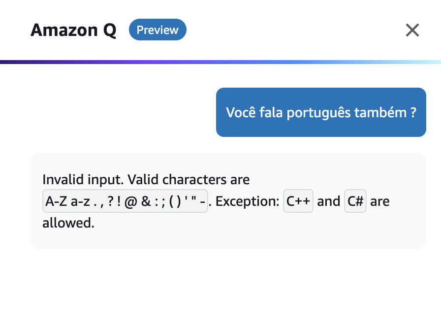 nbluis's tweet photo. Aparentemente tem que saber programar pra usar o Amazon Q. 🤪 https://t.co/PszrXpth4g