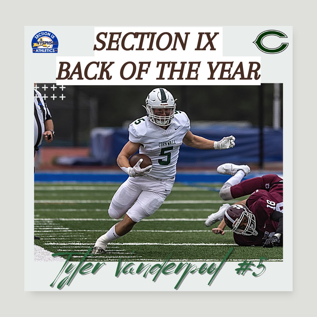 Congratulations to @tyvanderpool on being named the Section IX Class A Co-Back of the Year! 🪨🔨 #TheTeam