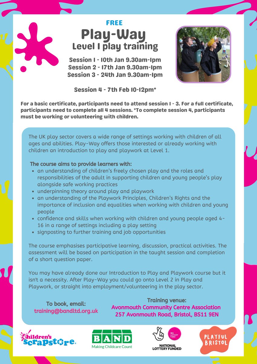 #playwork #Bristol #earlyears #Training  from <a href="/ScrapstoreBrist/">Children's Scrapstore</a>  &amp; others  - book now on training@bandltd.org.uk