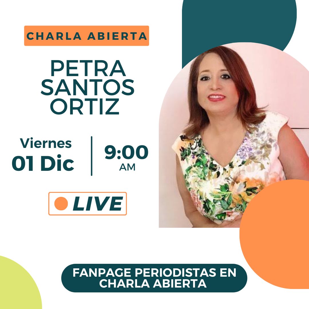Hoy nos acompaña en <a href="/charla34abierta/">Charla Abierta</a> la lideresa y activista social <a href="/PetraSantosOrt1/">Petra Santos Ortiz</a> registra como aspirante al <a href="/senadomexicano/">Senado de México</a> en <a href="/MorenaenSonora/">Morena Sonora</a> . nos vemos 👋 donde siempre, a partir de las 9:00 AM 📻 ✍️👉🏻 facebook.com/profile.php?id…
