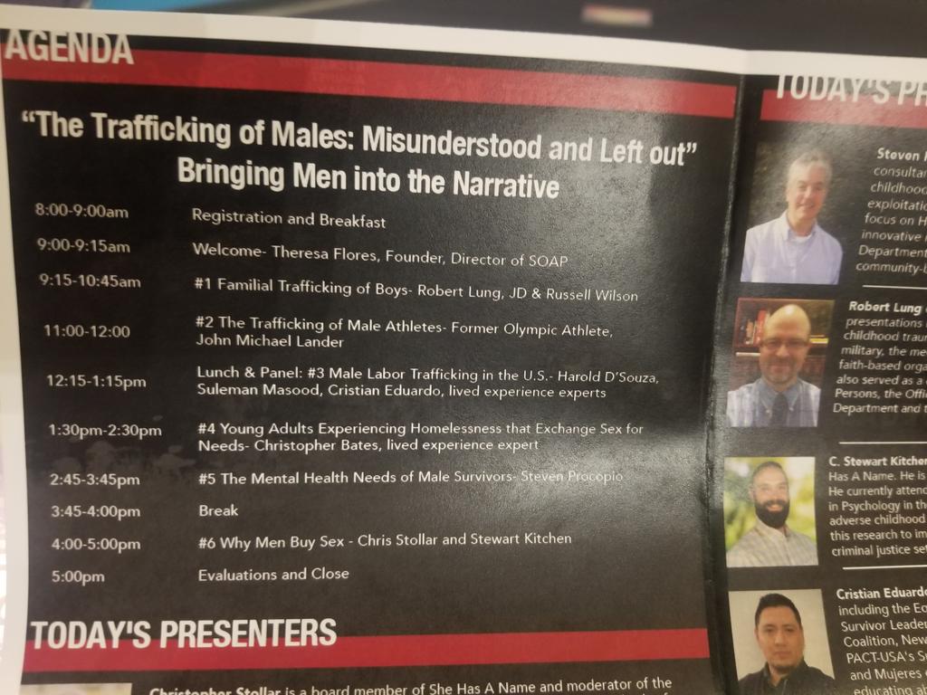 Excited to be at the US's FIRST #HumanTrafficking conference focused exclusively on males in #ColumbusOhio. Soapproject.org <a href="/udhumanrights/">Univ. of Dayton Human Rights</a>