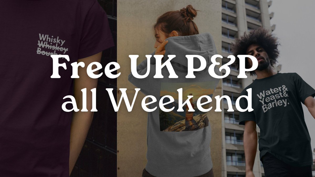 WhiskyWear's tweet photo. Free UK P&amp;P all weekend on our whisky themed tees &amp; hoodies! That's a £4 saving. Shop here - https://t.co/Kyq5y66CDr

#whisky https://t.co/SQKTfQi79r