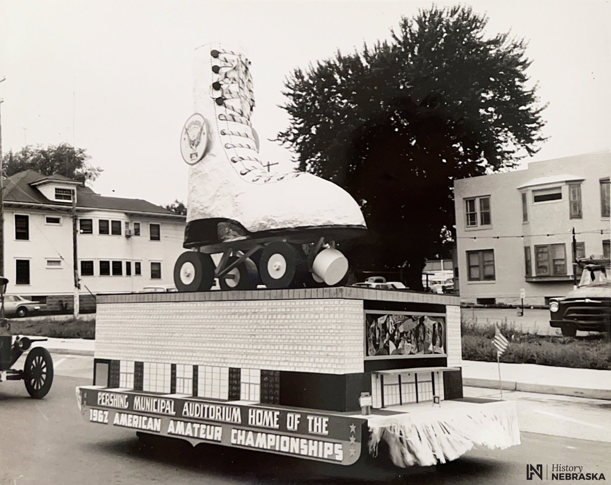 This year we said goodbye to Lincoln's Pershing Auditorium. #DYK Pershing hosted the 1962 American Amateur Roller Skating Championships and it was marked with a whole parade including a miniature Pershing float!? #ArchivesGiftExchange #ArchivesHashtagParty @rollersk8museum