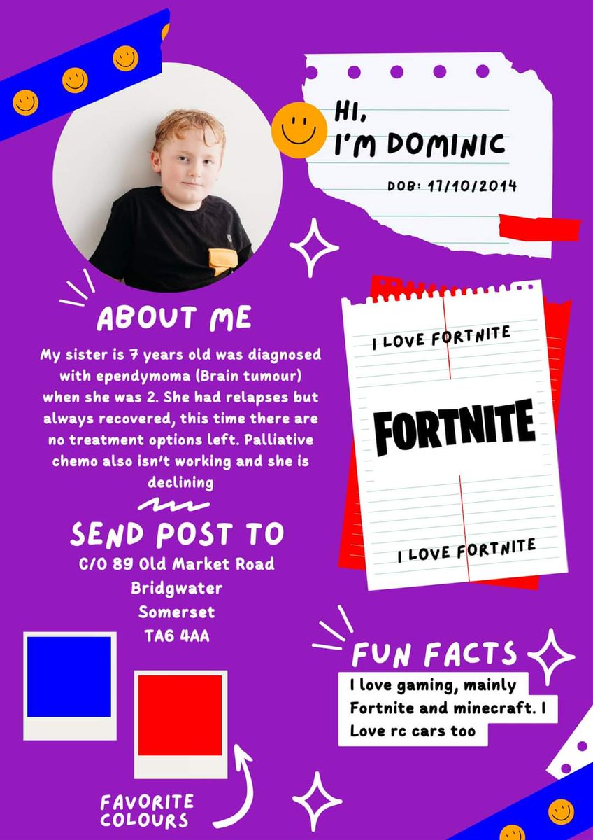 postpals's tweet image. We've had some new pals join us recently that we'd love for you to send some happy post to!
Please welcome Ryleigh and her brother Dominic. Ryleigh is terminally ill, we are not sure how long she has but she is deteriorating. If you can send post to Rayleigh or Dominic, please do