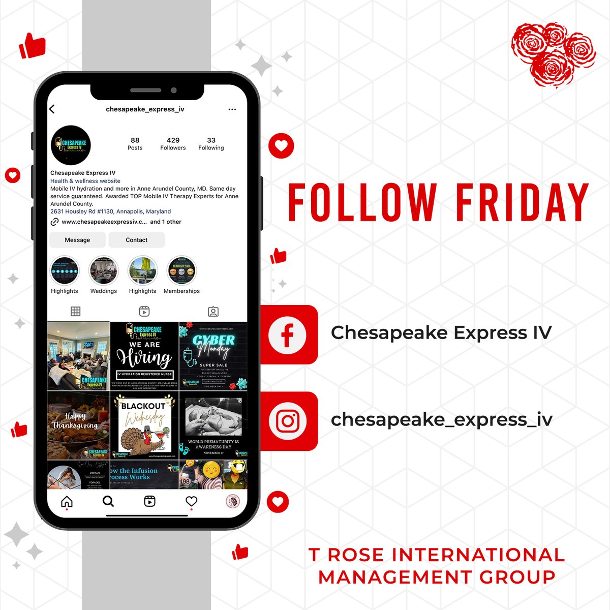 TRoseIMG's tweet photo. We recommend the best professionals to support you with your wedding needs including your health! Let's give Chesapeake Express IV (@chesapeake_express_iv) a #followfriday on their Instagram page for more updates and information about their system! 🤩🥰

#troseimg #followfriday https://t.co/0rnHRUHF0j