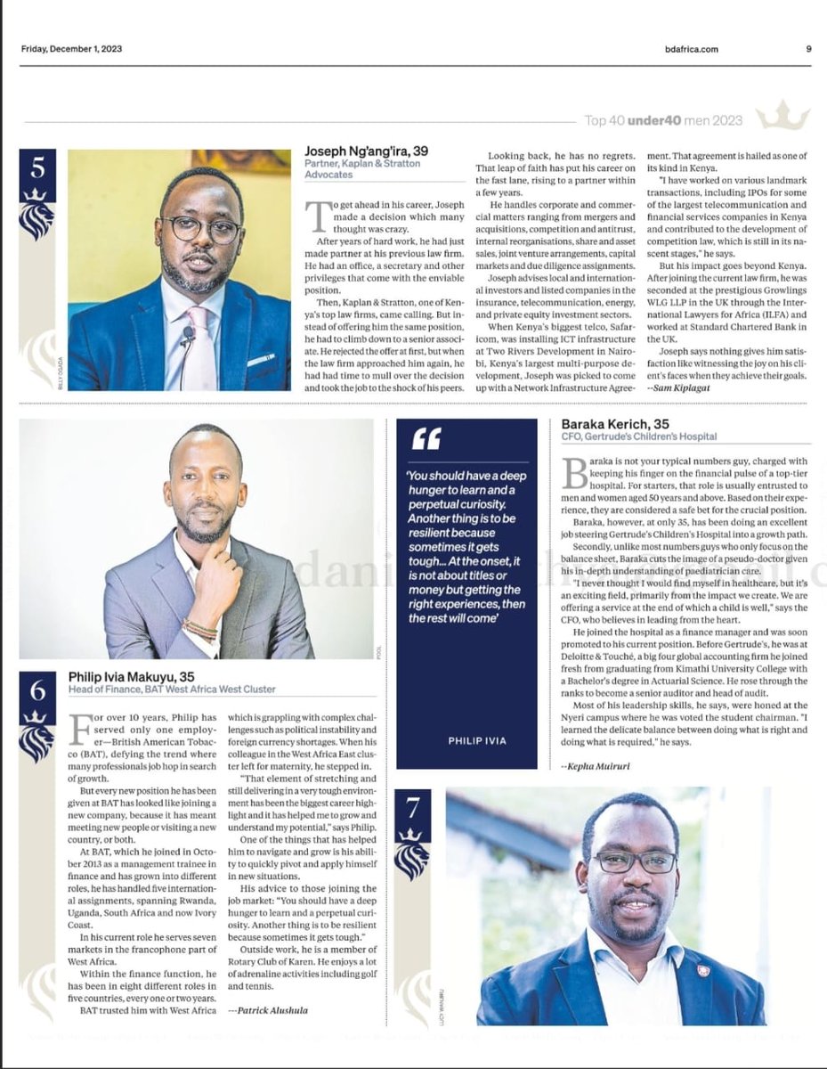 Today's winners of the #Top40Under40KE ,
Top 40 Under 40 Men were appreciated for their exemplary hardwork and commitment in ensuring the Corporate and business sector is thriving.