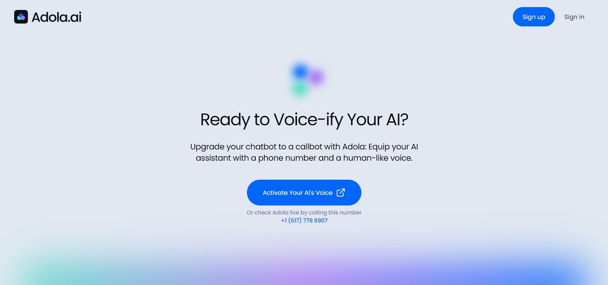 AIDepotHQ's tweet photo. Check out @AdolaAI, which enables you to provide your AI assistant with a phone number and a human-like voice https://t.co/ruTWzGBdvJ