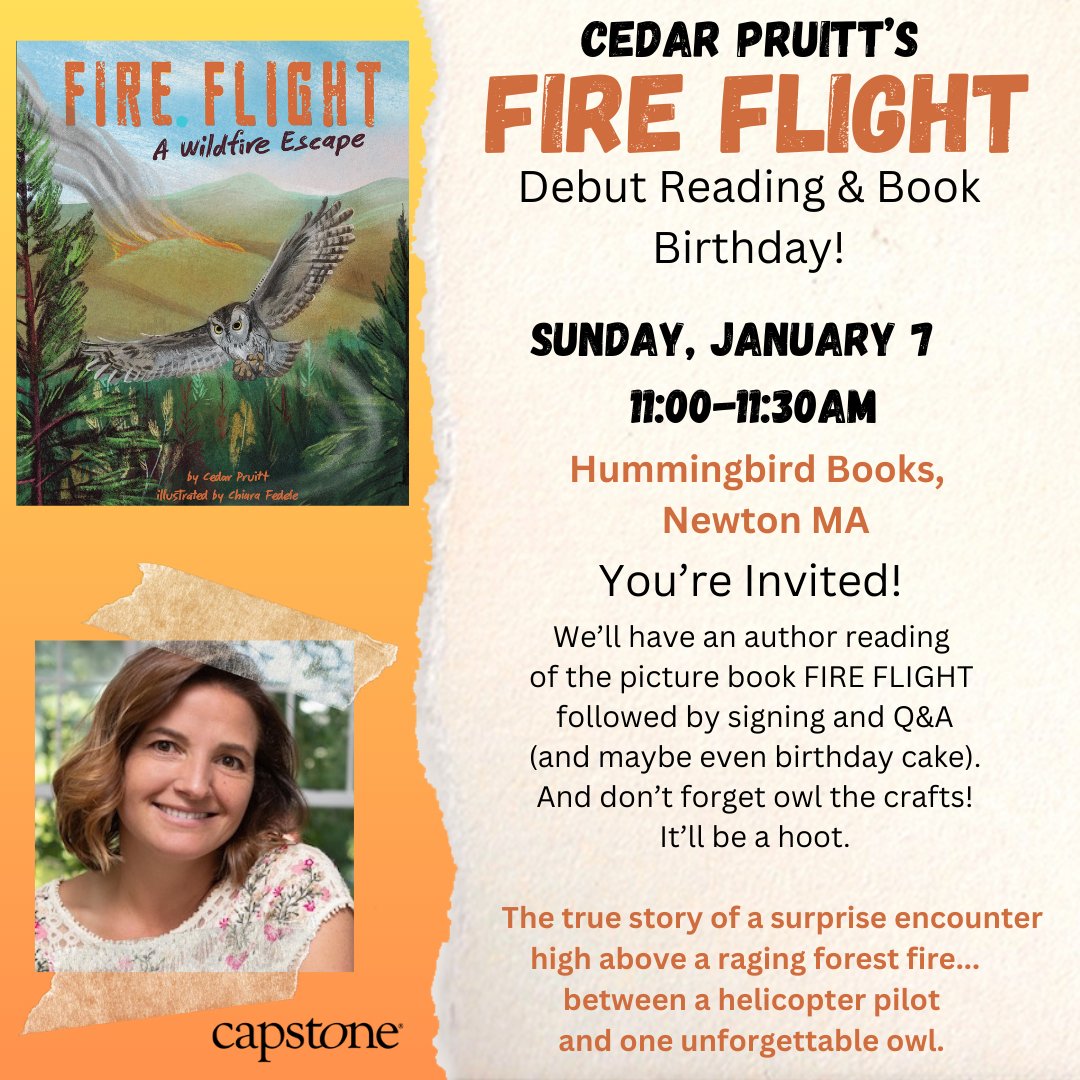 Happy 1st day of December! 🦉 And happy ONE MONTH UNTIL LAUNCH!! 🔥 So excited to share this story, the art of @chiaraillu, and brilliance of @CapstonePub ! #climatechange #owls #kidlit #12x12 #wildfire Debut details below - and more events on my website. cedarpruitt.wordpress.com