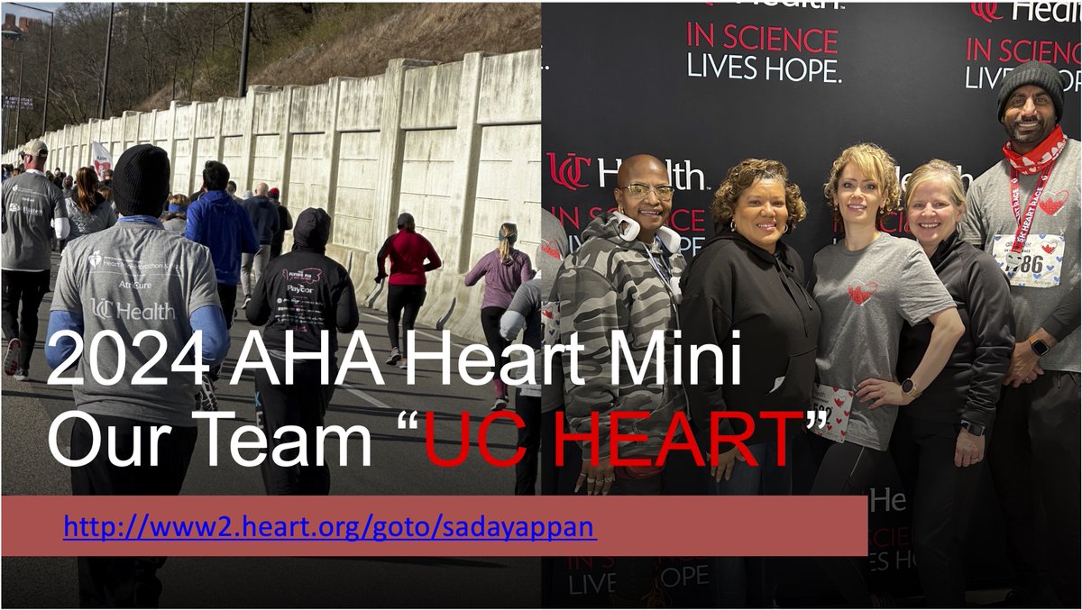 Sakthivel Sadayappan, PhD, MBA (@sadayappanlab) on Twitter photo www2.heart.org/goto/sadayappan
Please join this team and add your family, friends, and neighbors. Altogether, we can build healthier lives, free from cardiovascular disease and stroke. Thank you for joining us in this effort! <a href="/uchealth/">uchealth</a> <a href="/uc_health/">UC Health</a> <a href="/uccardiology/">UC Cardiology</a> <a href="/UCincyMedicine/">UC College of Medicine</a> www2.heart.org/goto/sadayappan
Please join this team and add your family, friends, and neighbors. Altogether, we can build healthier lives, free from cardiovascular disease and stroke. Thank you for joining us in this effort! <a href="/uchealth/">uchealth</a> <a href="/uc_health/">UC Health</a> <a href="/uccardiology/">UC Cardiology</a> <a href="/UCincyMedicine/">UC College of Medicine</a>
