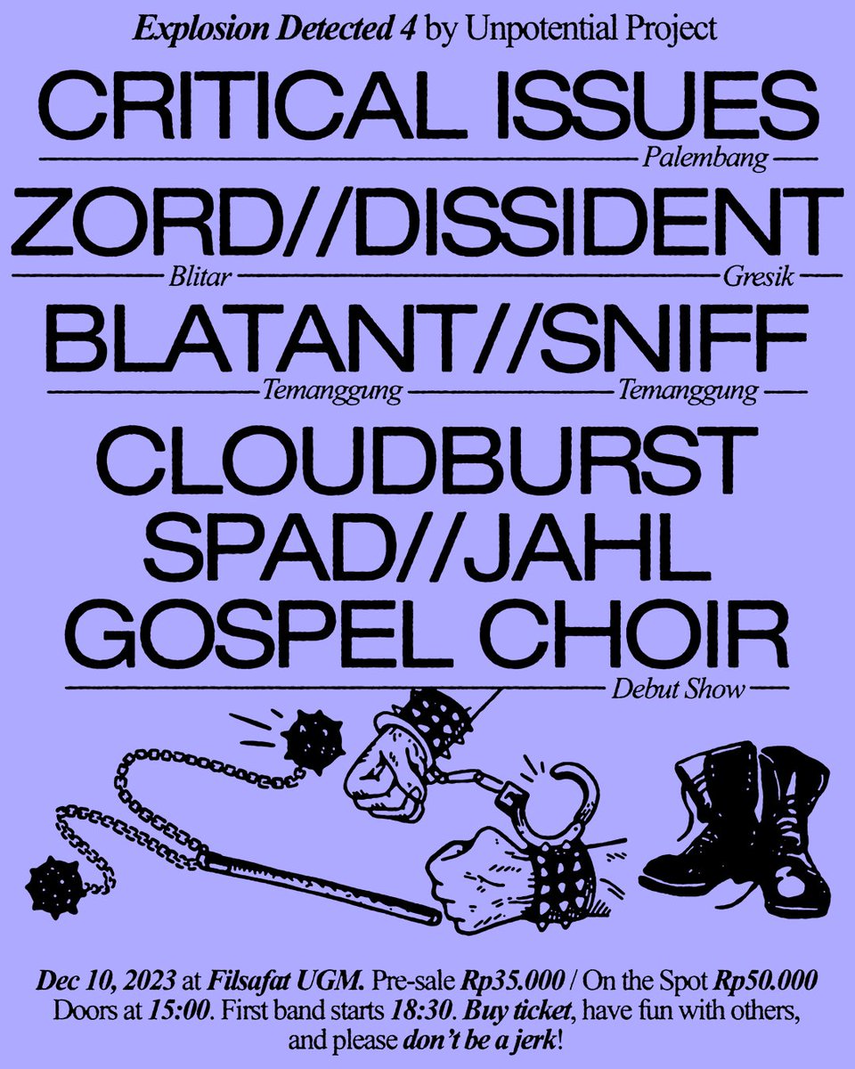 unpotentialp's tweet photo. EXPLOSION DETECTED 4 with Critical Issues, Zord, Dissident, Blatant, Sniff, Cloudburst, SPAD, JAHL, and Gospel Choir. Read the details at the flyer. Buy pre-sale ticket at https://t.co/uscf63TbKr https://t.co/PS5H5fxYsL