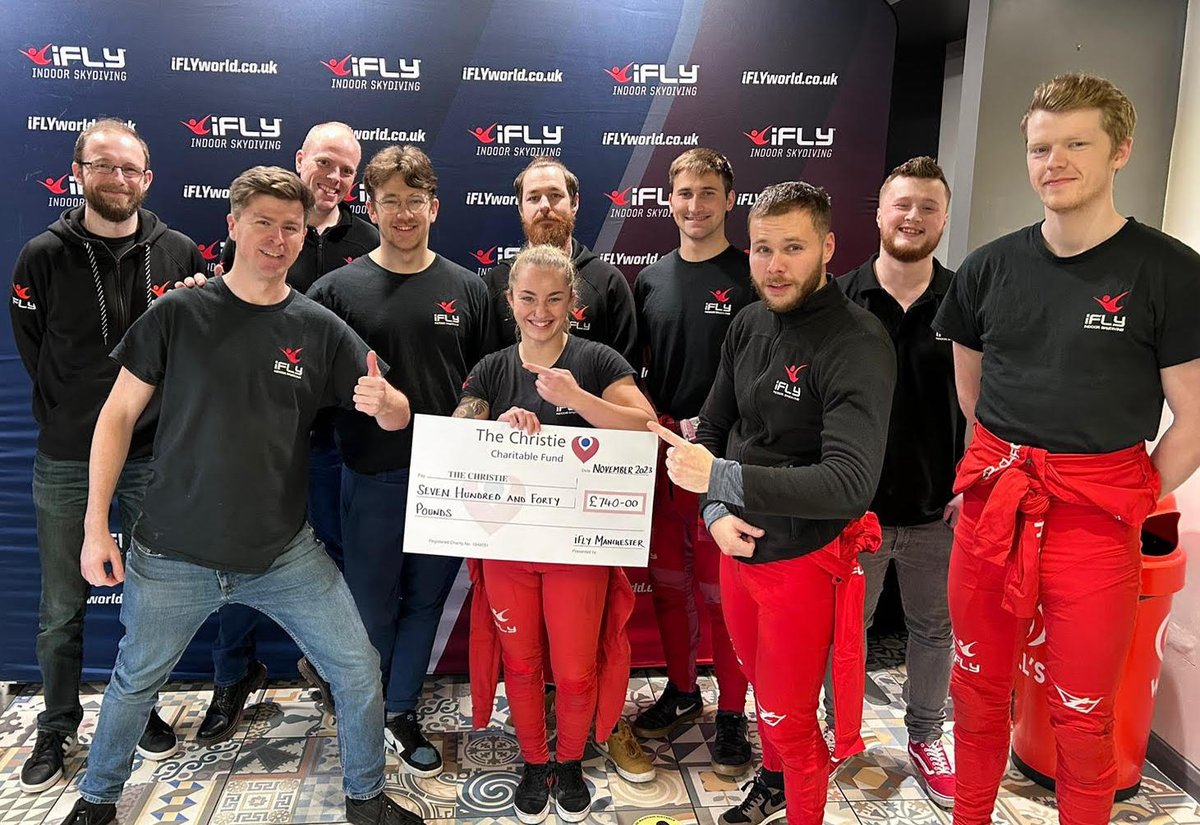 We're excited to announce a contribution of £740 to The Christie Charity, an initiative that goes above and beyond to enhance the lives of cancer patients. Join us in celebrating the magic of flight with a purpose. #iFLYUK #IndoorSkydiving #TheChristieCharity #Fundraising