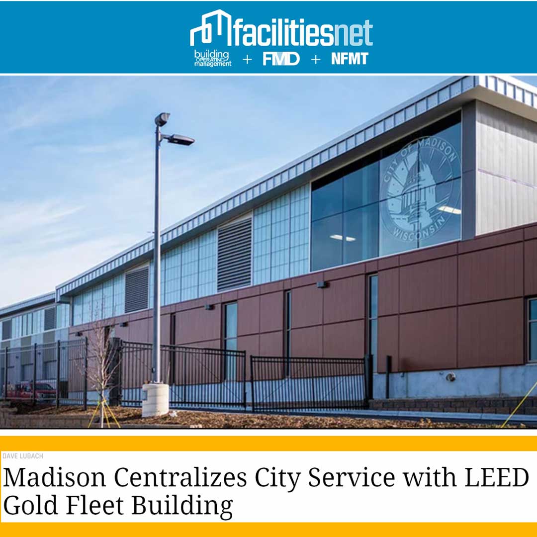 Madison Centralizes City Service with LEED Gold Fleet Building: cdsmith.com/your-industry/… #MadisonWI #construction #LEEDcertified #facilitydesign #LEEDcertification #solarenergy #sustainablebuilding #sustainability #governmentprojects #Wisconsin