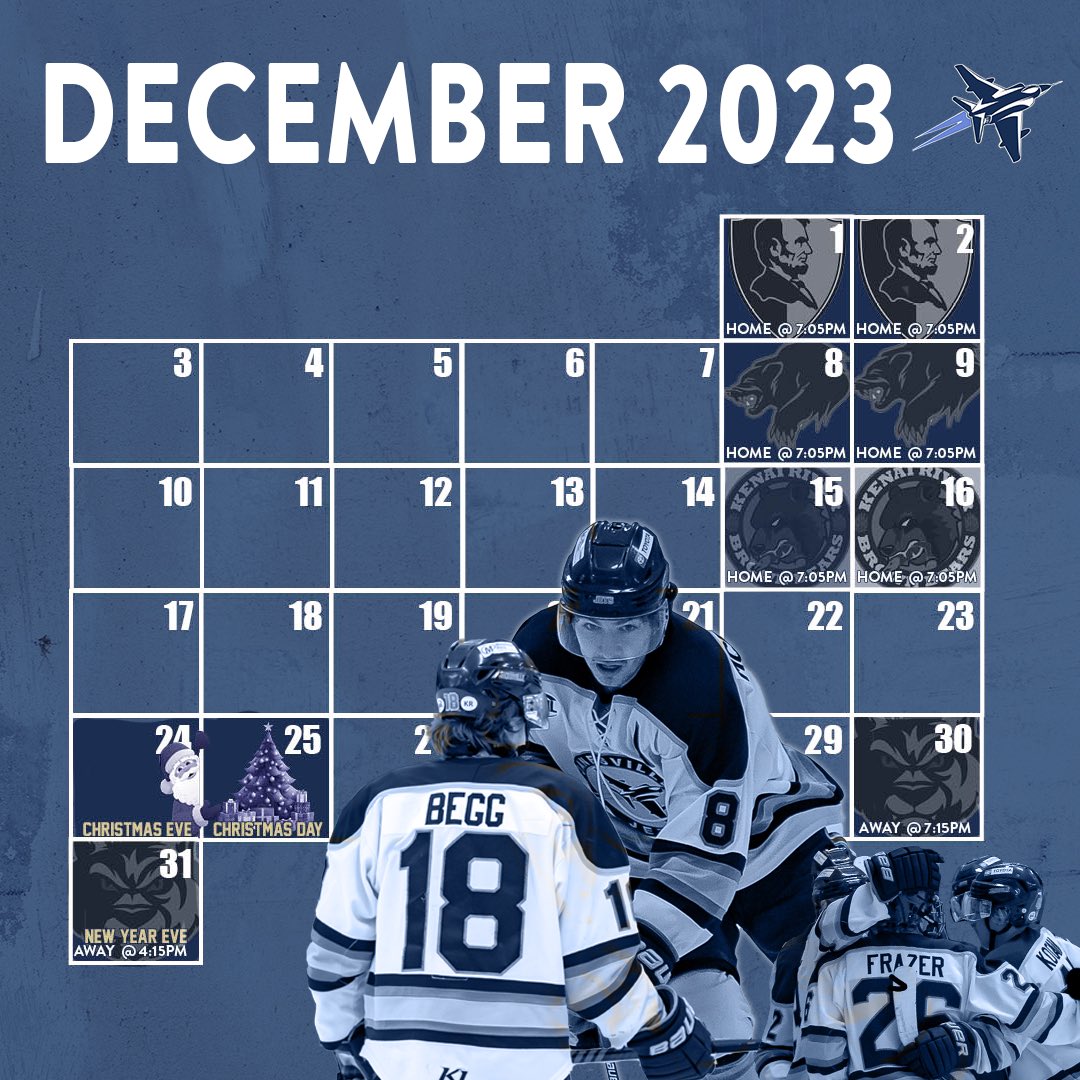 Janesville Jets on X: December Game Schedule 🥶 The Jets will play 8 games  this month with the first 6 at home! Let's pack the hanger this month!  #WheelsUp #YourTownYourTeam  /