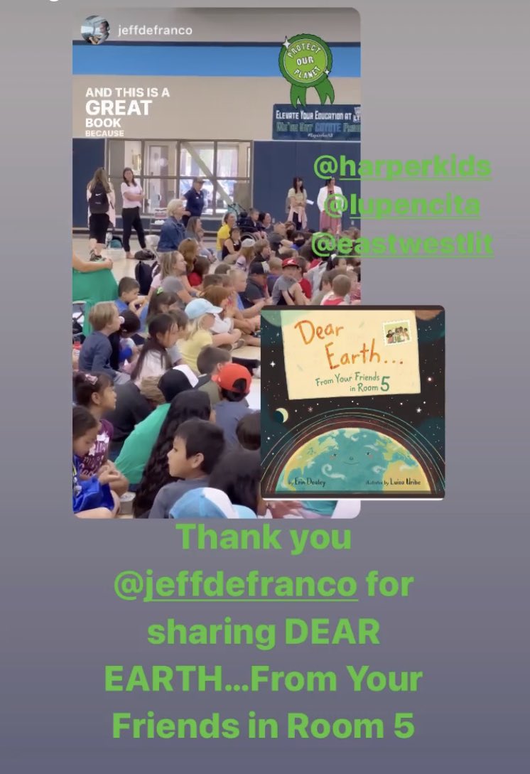 @lupencita @HarperStacks @faceinbooks Happy 3rd Book Birthday 🧵 3/3 We are thrilled & #grateful for ALL the #EarthHeroes who have read & shared DEAR EARTH… From Your Friends in Rm 5 — so far. KEEP IT GOING! #NoPlanetB #ClimateAction