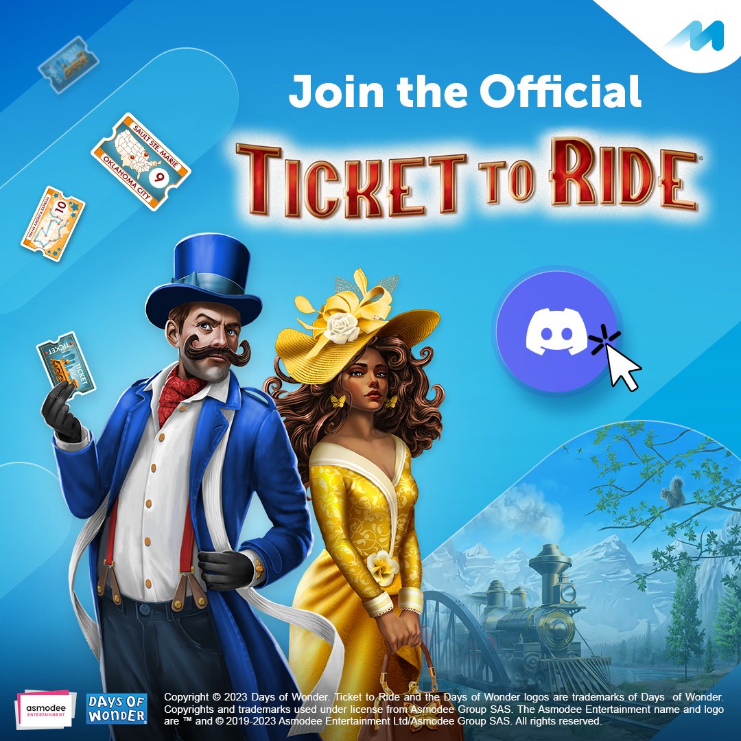 Marmalade Game Studio on X: Looking for friends to play with? 🚆 🌐 Join  the official Ticket to Ride Discord server! Connect with fellow travellers  and with our team, share strategies and