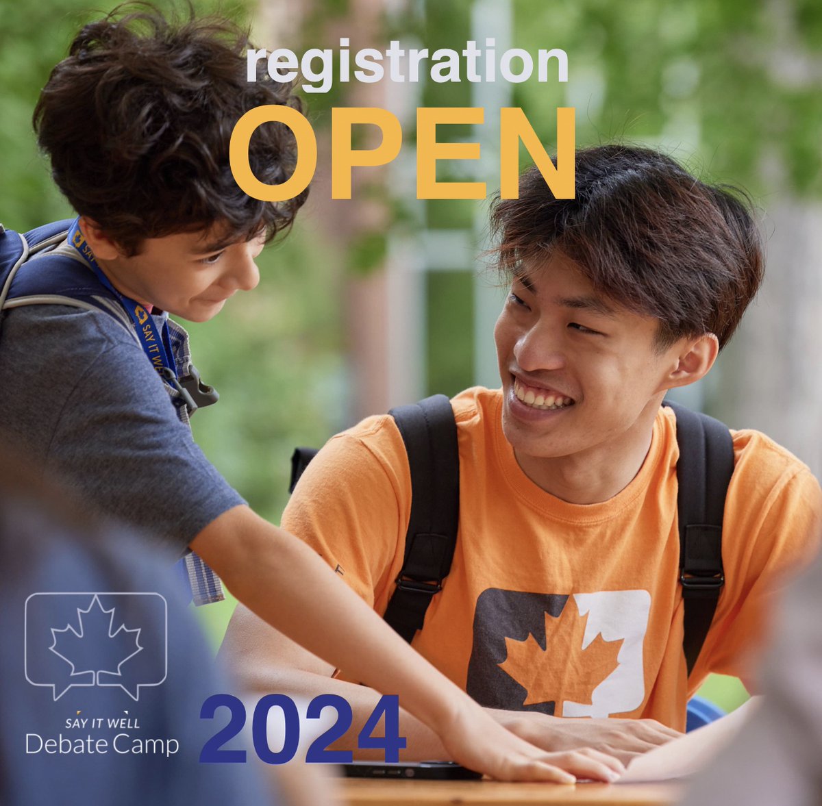 camp_debate's tweet photo. We are open!  2024 Debate Camps - day &amp; overnight now available for early bird registration!  First-choice dates in all of our locations are now available.  Join us again next summer!

#debate #camp #memories #summer #skills #fun https://t.co/brt24irkJ9