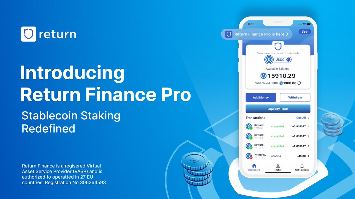 ReturnFinance's tweet photo. ๐ Big news! Launching #ReturnPro, a game-changer in #DeFi! Whatโs new?
๐ Full control over stablecoin investments
๐ Access to earnings across chains
๐ฑ๏ธ One-click staking, zero gas fees
Read all about it on the blog ๐https://t.co/6Of6Dyk4ib https://t.co/GZS0yu5cUk
