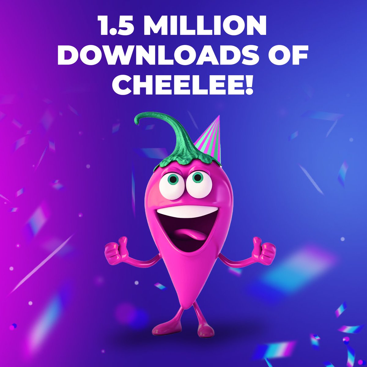 Cheelee_Tweet's tweet image. Hey, Cheeleers! 🌶
Cheelee has been downloaded more than 1.5 million times! 🥳

Thank you for being with us all this time 🫶 Cheers!🥂