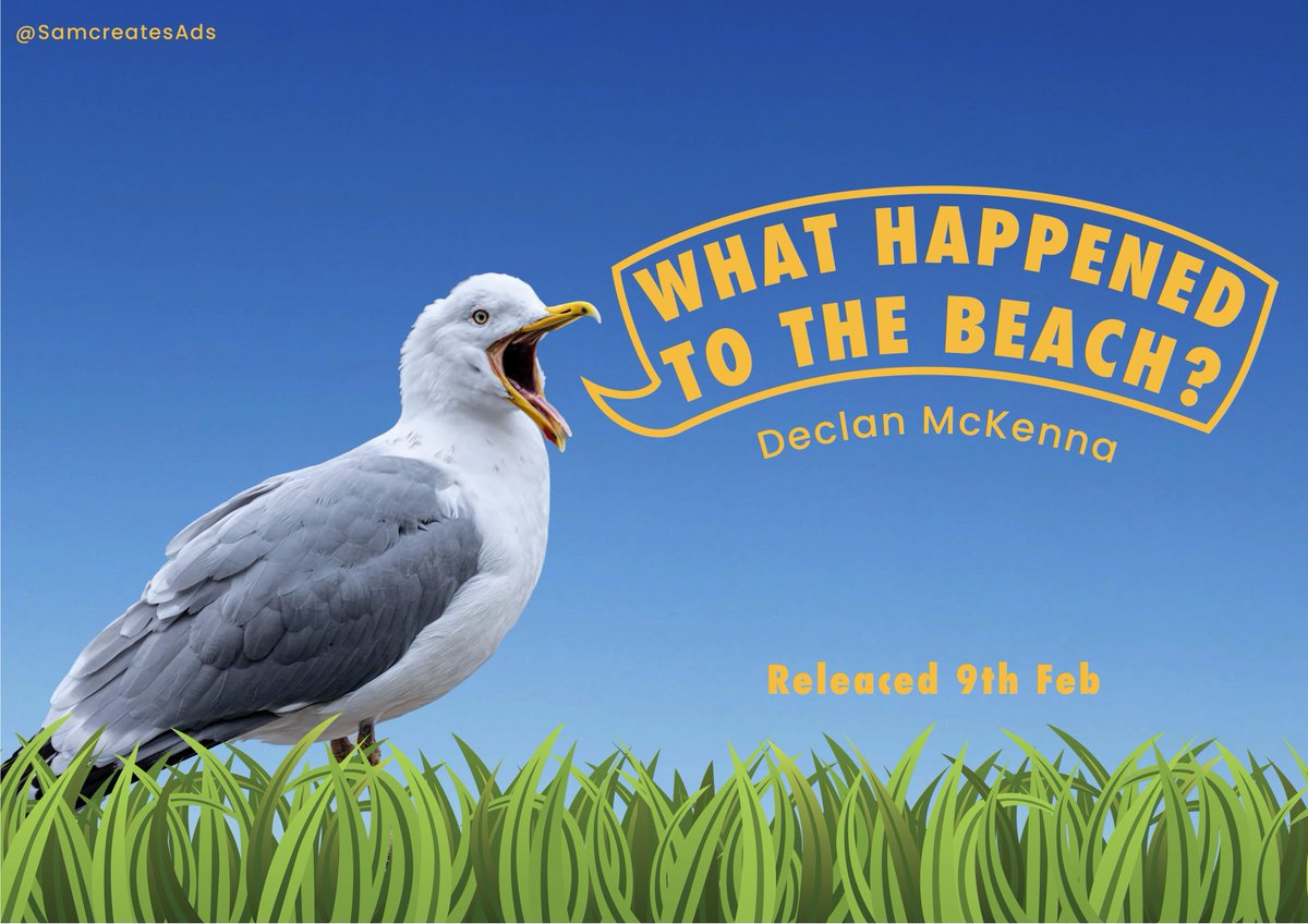 WHAT HAPPENED TO THE BEACH!! <a href="/OneMinuteBriefs/">One Minute Briefs ⏱️</a> Create posters to promote the forthcoming album from <a href="/DeclanMcKenna/">Declan McKenna</a> - What Happened To The Beach? #WHTTB