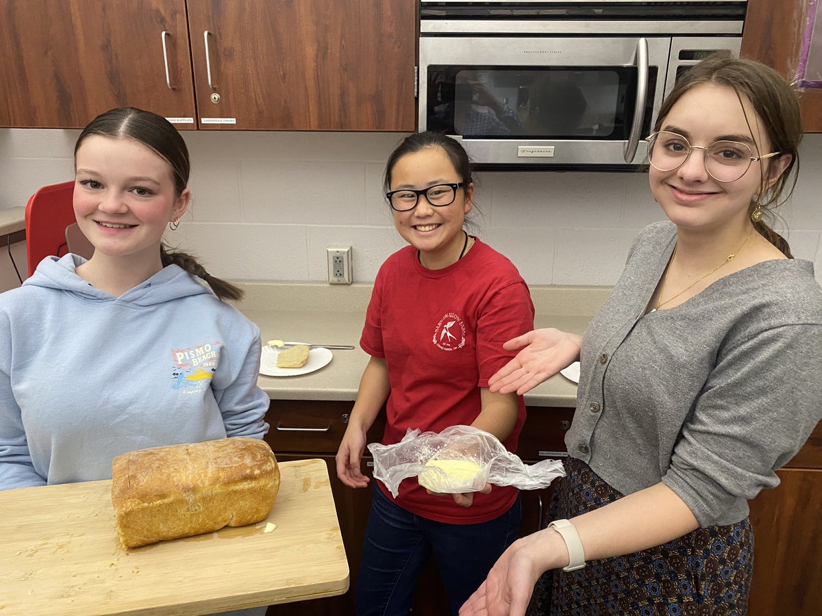This week #FoodScience students made their own sourdough bread with homemade butter. #ScienceIsDelicious #OtsegoFCS #PentaPride