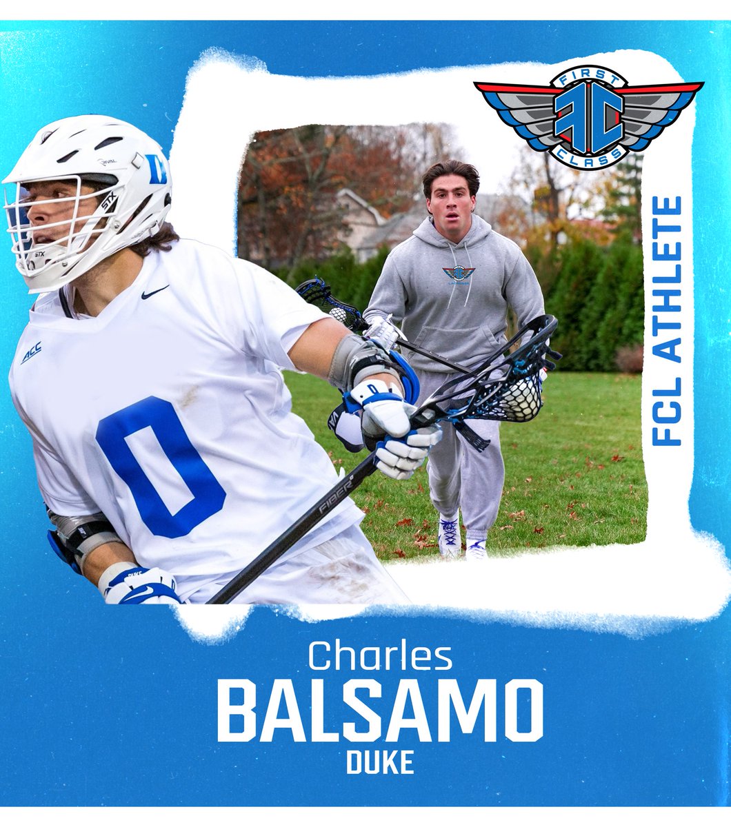 firstclasslax_'s tweet photo. Not done with the FCL Athlete announcements! Next one up is Charles Balsamo.
 
The lefty is primed for another big year, and we can’t wait to see him for one of the nation’s top programs.

@DukeMLAX
 
#FirstClassAthlete #FirstClassLacrosse https://t.co/wNSlszCVLI