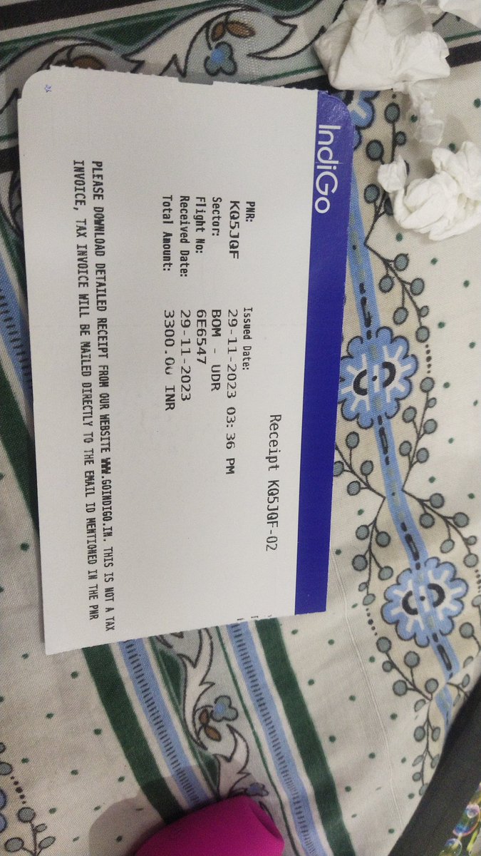 lets_curlup's tweet photo. @airindia - My worst traveling experience! Flight from Abu-Dhabi to Mumbai connecting to Udaipur on 29th November at 1:30 am which got delayed by 6+ hours. @DGAC
 @BOMairport 
Abu dhabi to Mumbai - Mumbai To Udaipur - PNR 4PE5OW
New-Indigo - 6E6547 
Luggage bill No. KQ5JQF-02 https://t.co/ZxKfU3eRSg