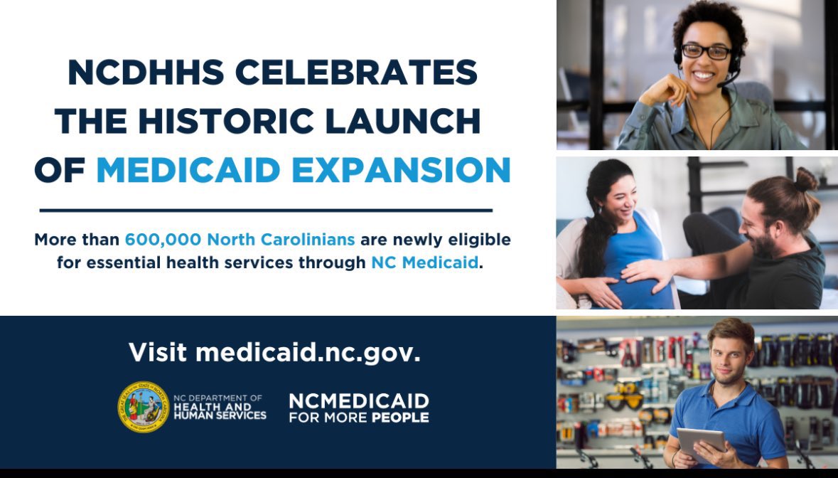 Nearly 300,000 North Carolinians woke up today with full Medicaid health care coverage. It is the most significant investment in health care in North Carolina’s history. Learn more about #NCMedicaid expansion: Medicaid.nc.gov.