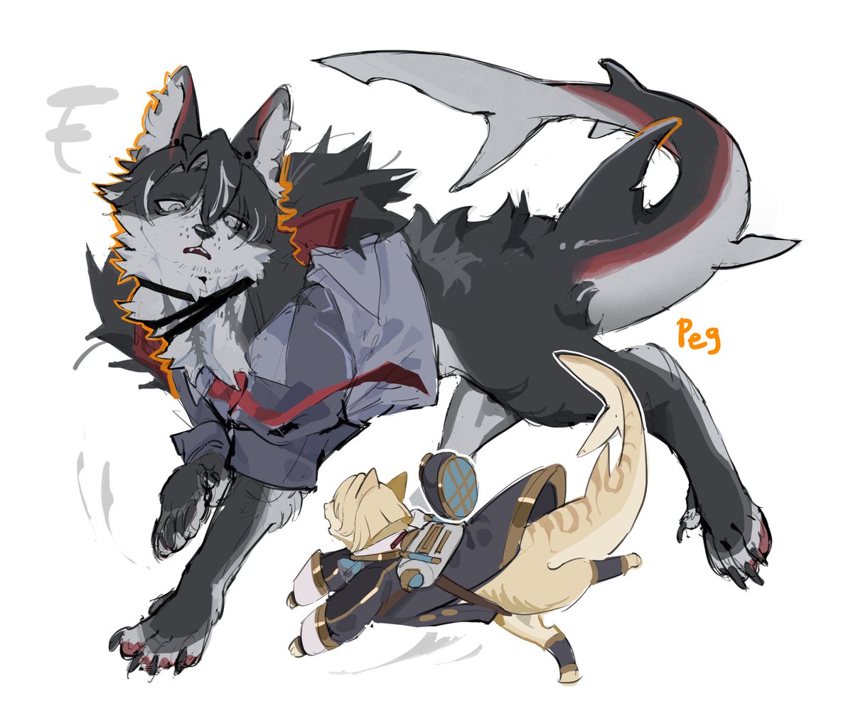 heyitspegkat's tweet photo. Shark Hybrid silly guys
#Genshin_Impact #Wriothesley #Freminet https://t.co/GppK6v94bv