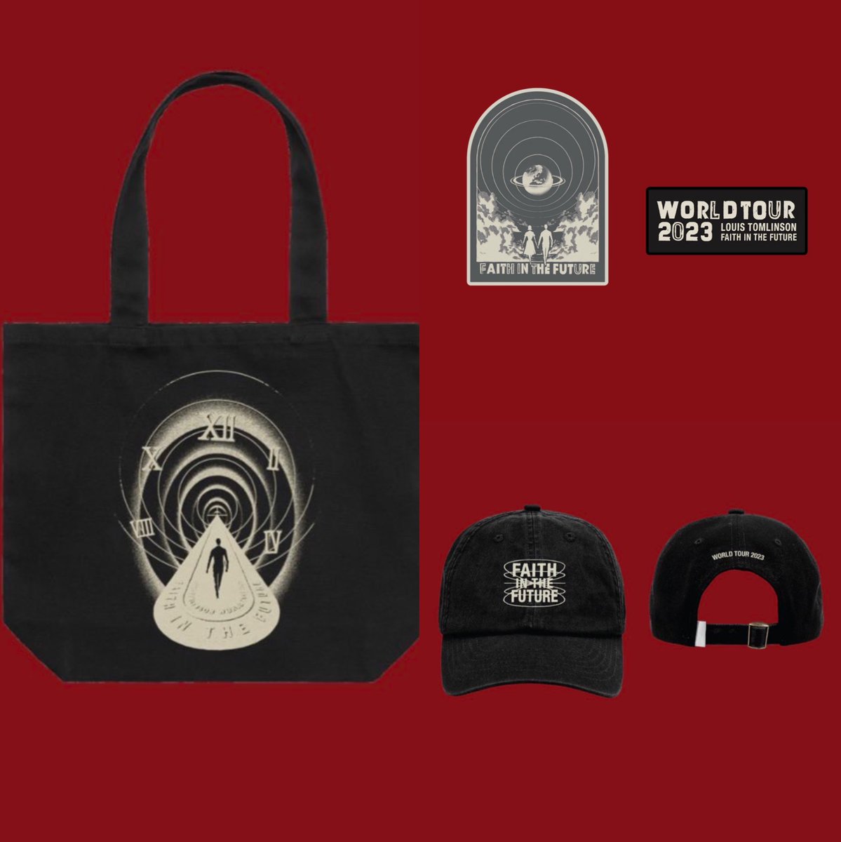 new louis fitf tote bag/cap/patch giveaway! winner can choose which one they want <3 just rt to enter ♥️ international and ends in a few hours 🫶