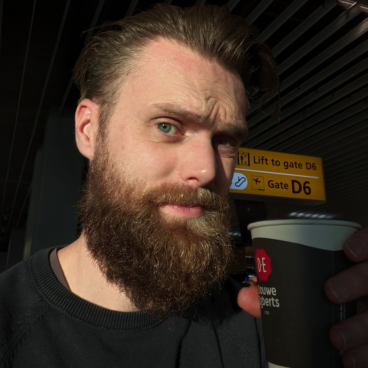 properprinting's tweet photo. Enjoying my coffee at the gate, on my way to #smmrf! https://t.co/3c9c9UvREb