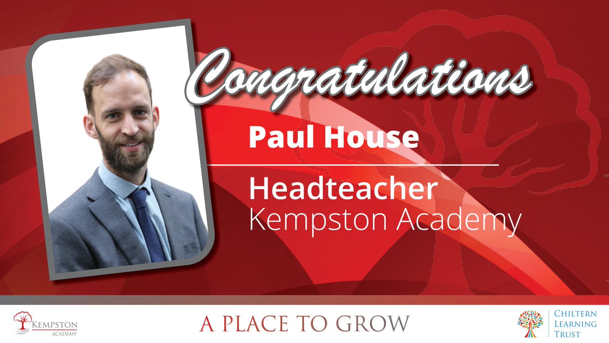 ChilternLT's tweet photo. We are delighted to announce Paul House as the new Headteacher at @KAKempston. 

Paul will join us in April &amp; we are all looking forward to working with him. 

Paul has been part of the impressive school improvement journey at @Bedford_Academy &amp; @heartacadtrust. 

Welcome Paul! https://t.co/nKh0cfqZQy