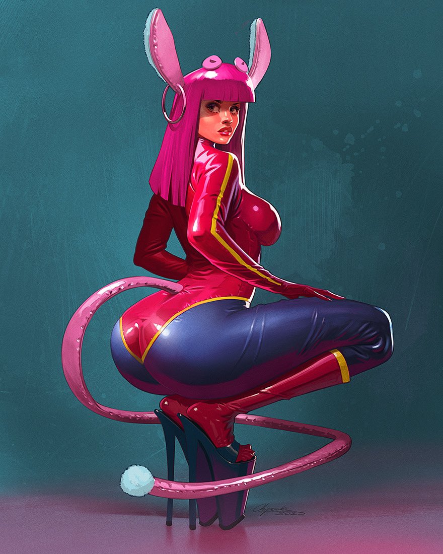 Kaladenart's tweet photo. I started a serie of stylized characters. Two keywords, color and fun. #colorandshape #digitalart #DigitalArtist #digitalpainting #characterart #highheels https://t.co/cnQIY6S6cY