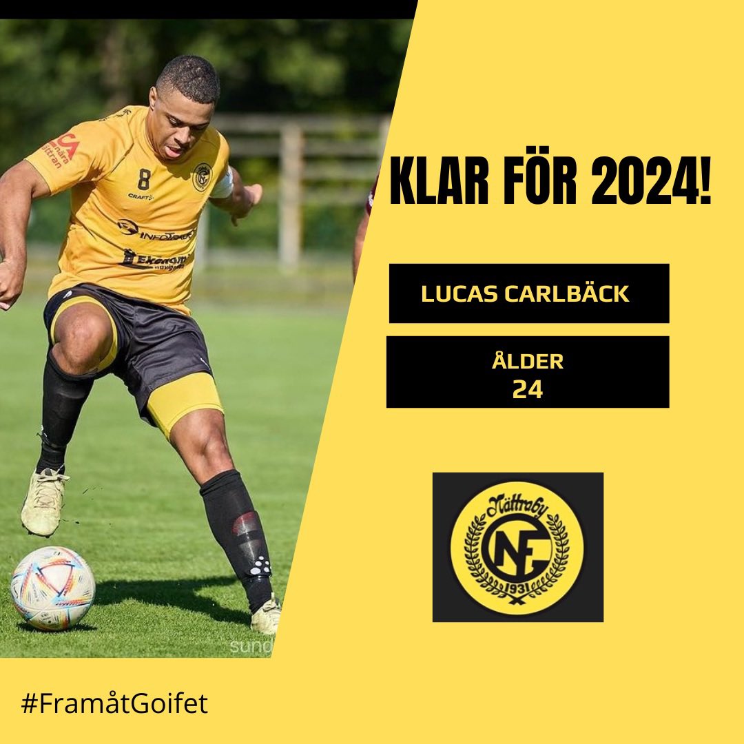 nattraby_herrar's tweet photo. Lucas Carlbäck fortsätter i den gulsvarta-tröjan även 2024! https://t.co/7gjY2SLo1f