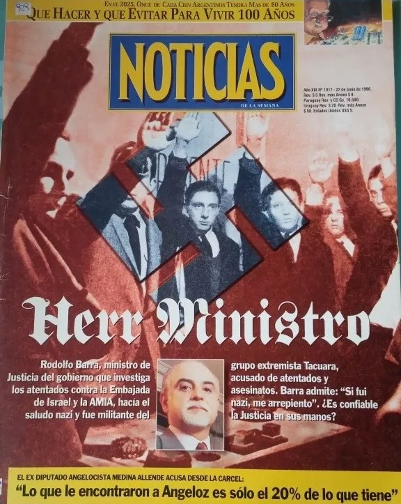 Días atrás advertimos de las personas y organizaciones filonazis en LLA. Hoy Milei confirma como procurador del Tesoro (jefe de los abogados del Estado) a Rodolfo Barra, quien en 1996 renunció al Min. de Justicia tras conocerse su pasado nazi (atentó contra un templo en 1965).