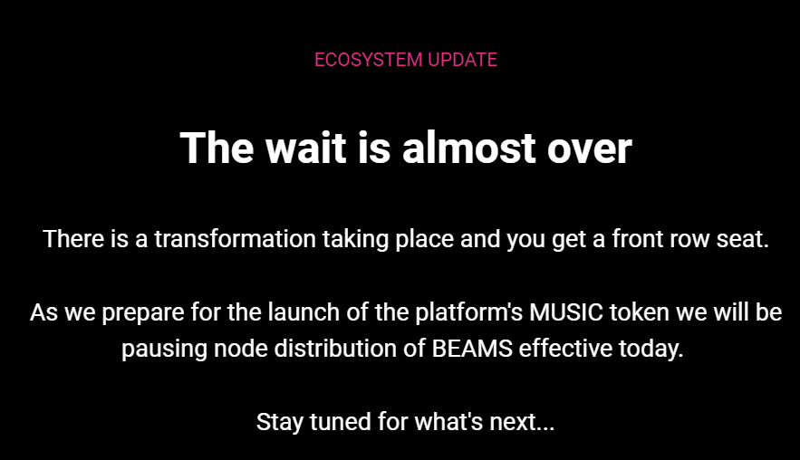 4IR_Alpha's tweet photo. My #Gala Music node finally about to earn something once the $MUSIC token is listed on exchanges. My node was collecting #BEAMS daily for months. About time we get reward for being early adopters. #GalaMusic #NodeArmy P.S - The below notice was sent in email. https://t.co/mBH80q9xh9