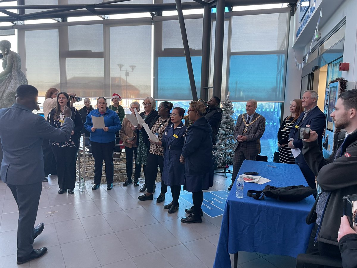 Christmas lights switch on at <a href="/WalsallHcareNHS/">Walsall Healthcare</a>  with the fantastic Manor Hospital Choir and our Mayor Councillor Chris Towe.