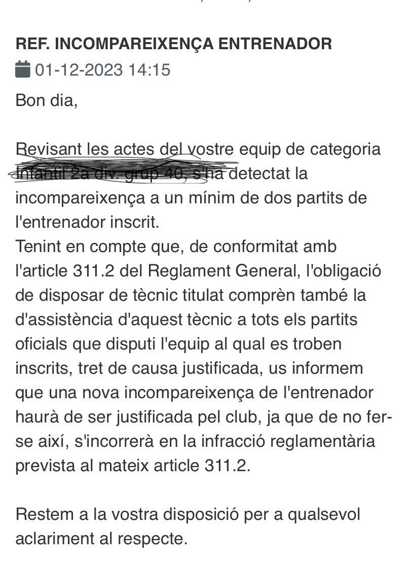 Señores (por decir algo) de la <a href="/FCF_CAT/">Federació Catalana de Futbol</a> 

Al final os cargaréis la gallina de los huevos de oro porque el fútbol catalán se cansará. 

Recaudar recaudar y recaudar ….ya vale. 

Sabéis perfectamente que no hay misters para todos los equipos, que hacen milagros para subsistir.