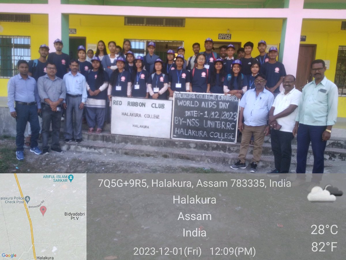 nsshalakaura's tweet photo. World AIDS DAY, 2023 observed by NSS unit &amp; RRC in Halakura College, Dhubri-Assam, today. https://t.co/1Bn1txvte7