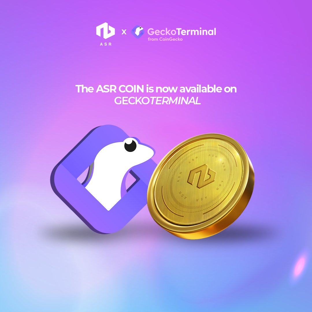 Asrcoinofficial's tweet photo. 𝗔𝗦𝗥 is now available on 𝗚𝗲𝗰𝗸𝗼 𝗧𝗲𝗿𝗺𝗶𝗻𝗮𝗹! Explore new frontiers as 𝗔𝗦𝗥 marks its debut on this advanced platform.
MORE ABOUT ASR:
https://t.co/kzdzKzkM8r | https://t.co/ceqDqH8viF

#ASRonGecko #CoinGecko #ASR #ASRCoin #StakeNow #investinasr #Geckoterminal #asrapp https://t.co/5x6Ak0Vu1R